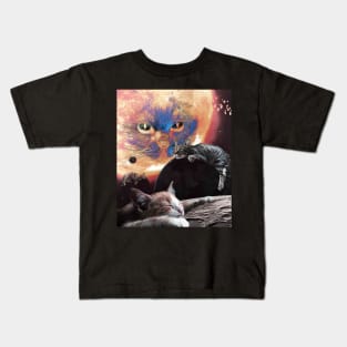 Cat Universe Galaxy Kitten Planets Solar Sun Earth Funny Kids T-Shirt